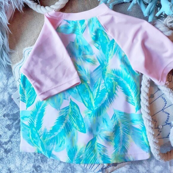 NWT Floatimini pink & blue 2 piece rashguard set - Picture 8 of 13